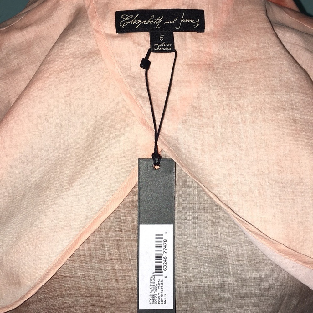 Elizabeth And James ~Linen Peach Jamie Blazer Sz 6 — image 8 of 8